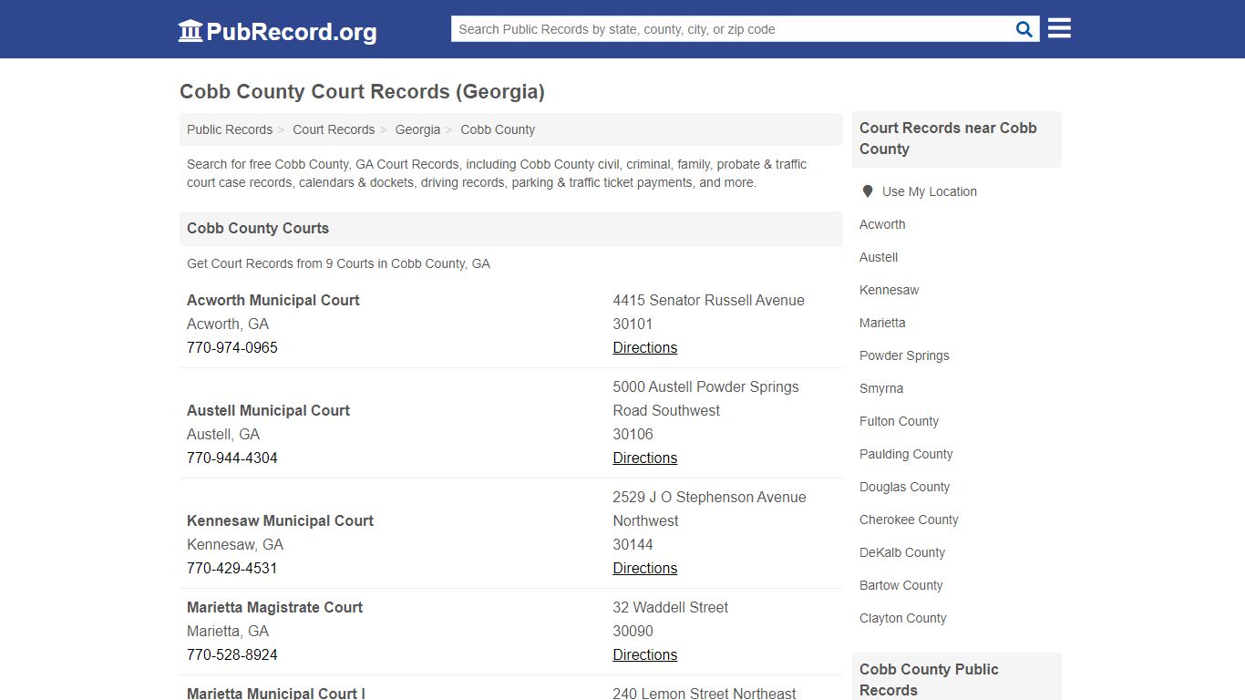 Free Cobb County Court Records (Georgia Court Records)